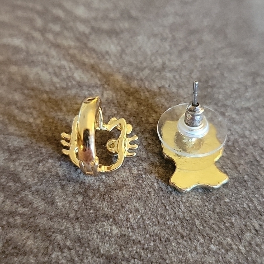 Cute Hello Kitty Mismatched Post Hoop Kidcore Earrings - Picture 4 of 5